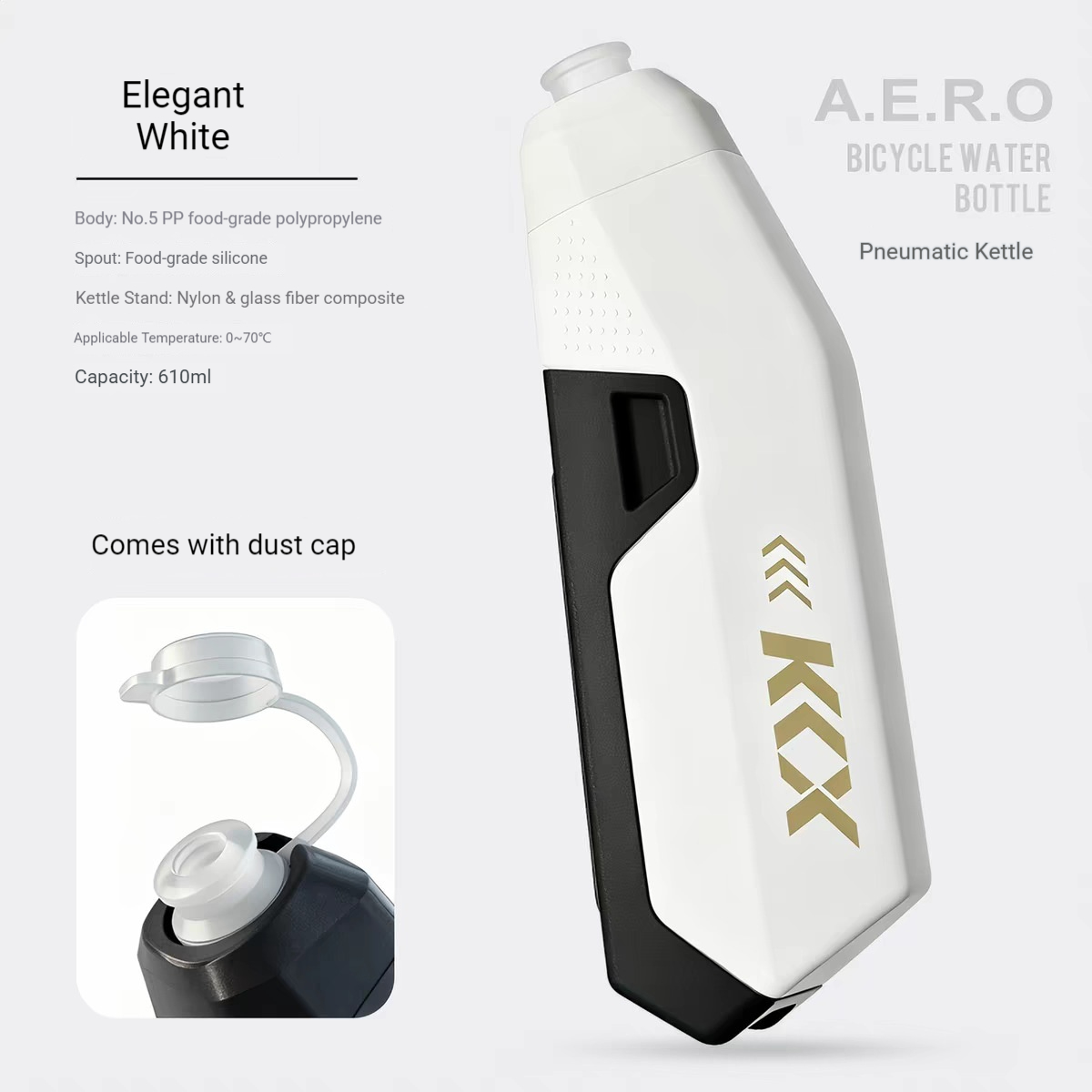 Mountain Biking Water Bottle - 610ML Grote Capaciteit Aerodynamische Waterfles Squeeze