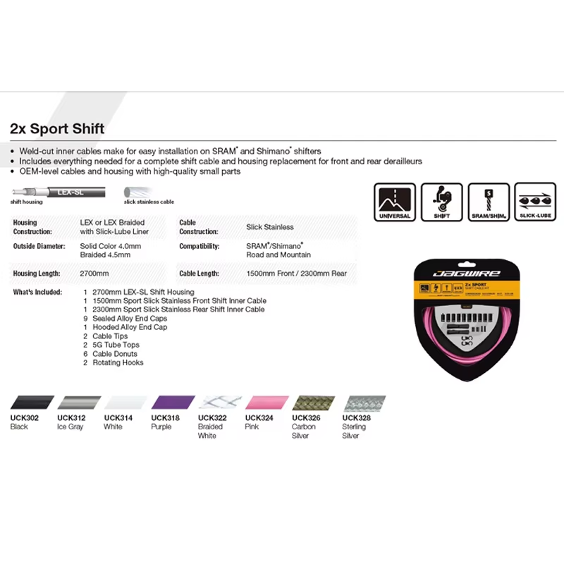 JAGWIRE 2x Sport Shift Kabel V - Mountain Biking Stuff recensie en prijs